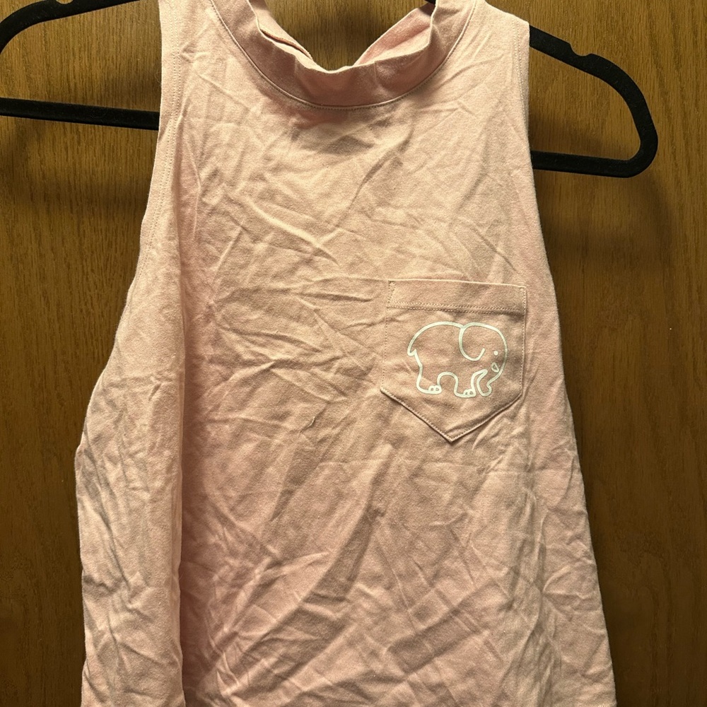 Pink Sleeveless Top with Elephant Logo